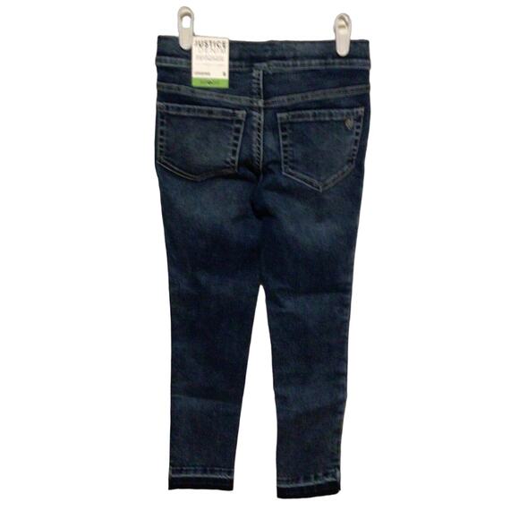 Justice Girl's Repreve Blue Distressed Legging Jeans Size 8 Stretchy Denim - Picture 3 of 4